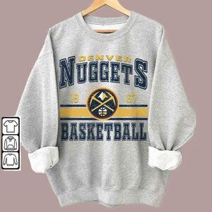 Denver Basketball Sweatshirt, Nuggets Retro Sweatshirt Denver Basketball 90s